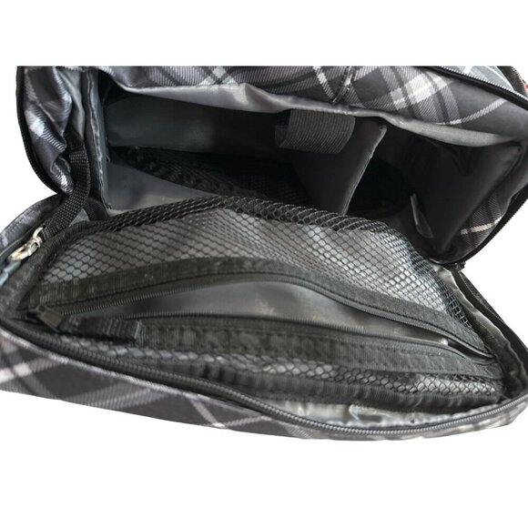 Thirty-One Backpack Black White Travel Camera Diaper Bag Removable Interior - Picture 8 of 12